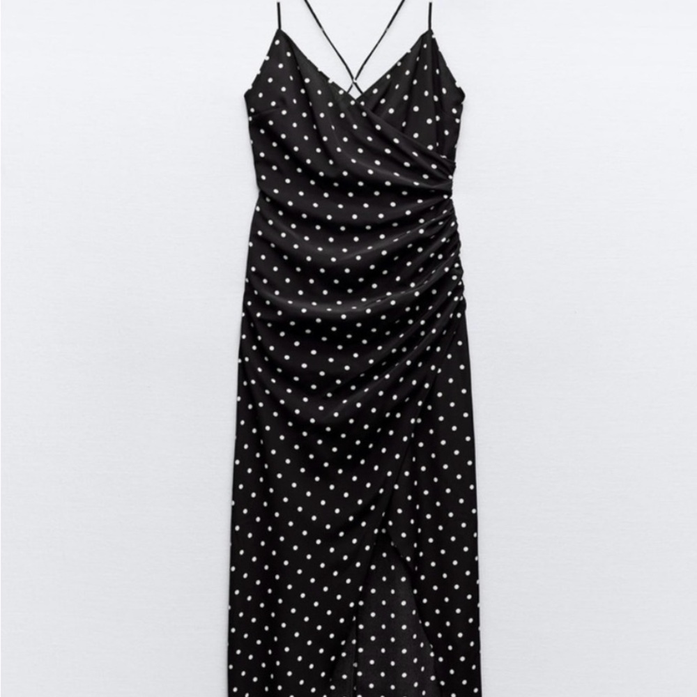 NWT ZARA POLKA DOT MIDI DRESS
BLACK / WHITE XL